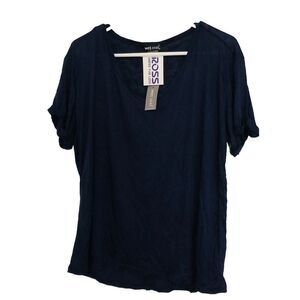 Wet Seal‎ Women's T-Shirt Short Sleeve Round Neck Tee Top Blue Size XL NEW